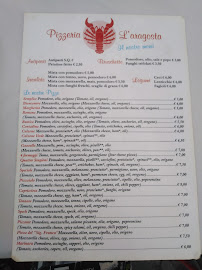 Menu / carte de L'Aragosta Pizzeria à Aci Castello