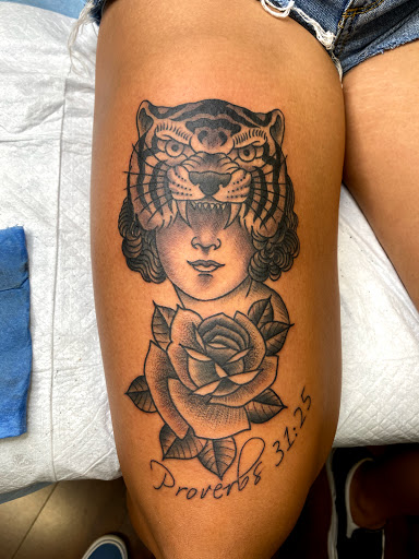 Explore dancing tattoo ideas, creative tattoo ideas in Modesto, available at Inkwell Tattoo