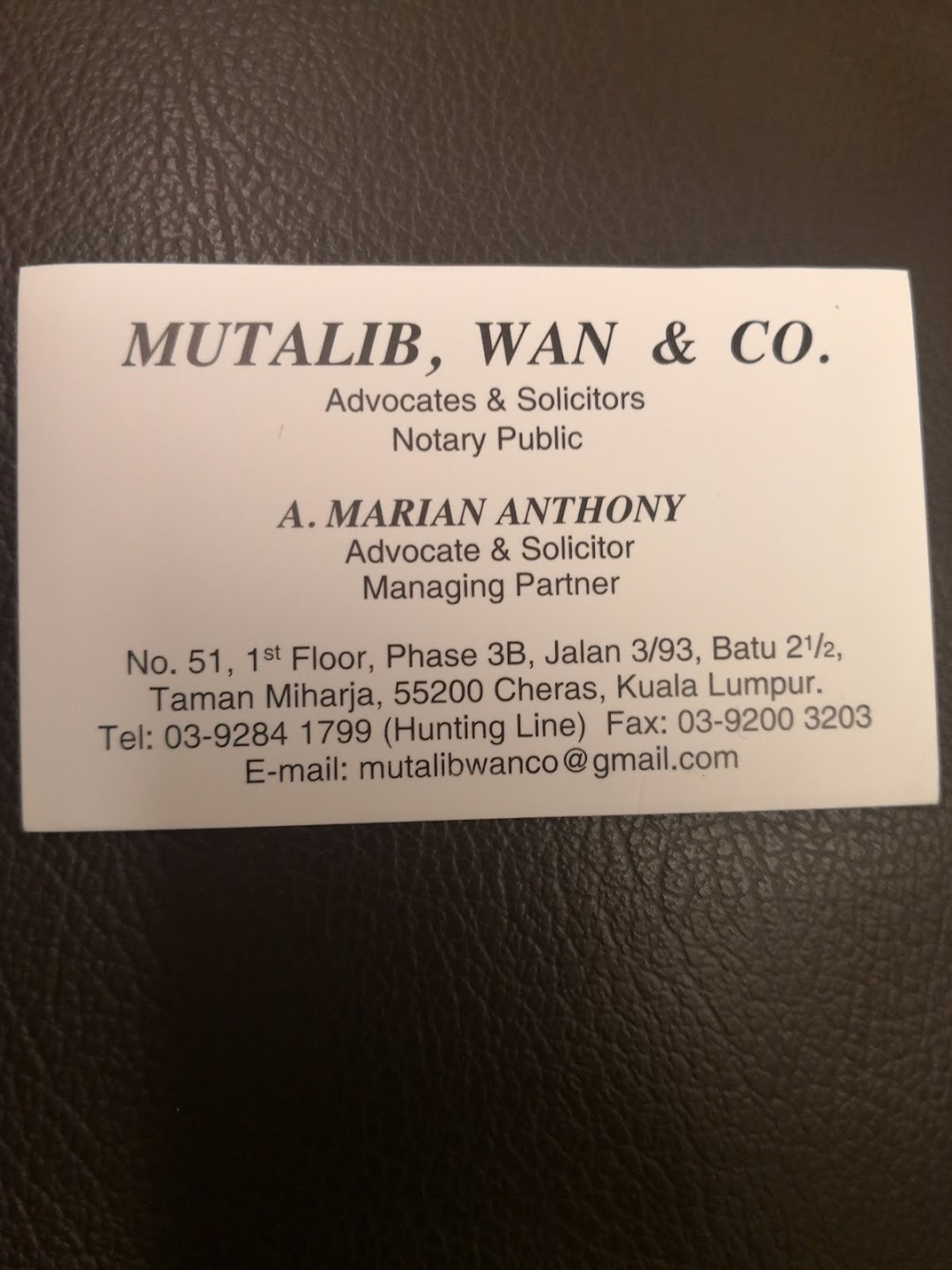Mutalib, Wan & Co