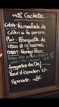 Restaurant de fruits de mer Ma Cachette à Paris (le menu)
