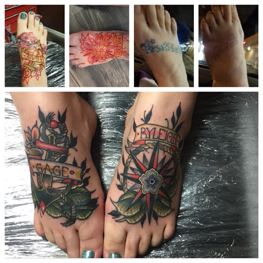 Explore dog tattoo ideas for guys, creative tattoo ideas in Norwalk, available at Saloon 13 LLC