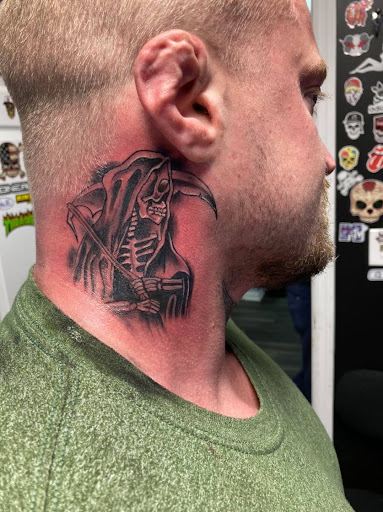 Explore military sleeve tattoo ideas, creative tattoo ideas in Williamsburg, available at Relentless Ink