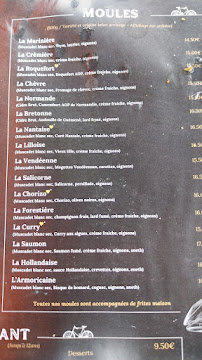 Restaurant la Moule à Vélo à Saint-Hilaire-de-Riez (la carte)