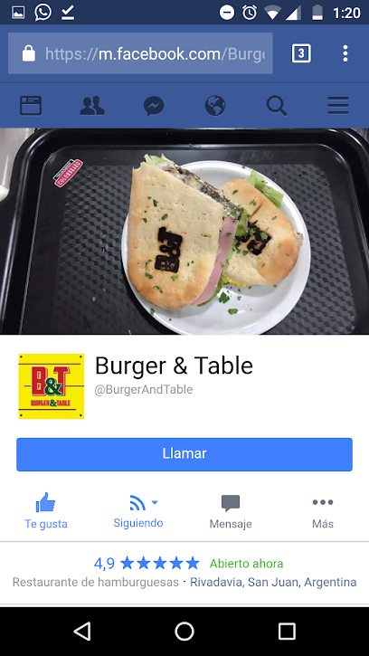 Burger And Table