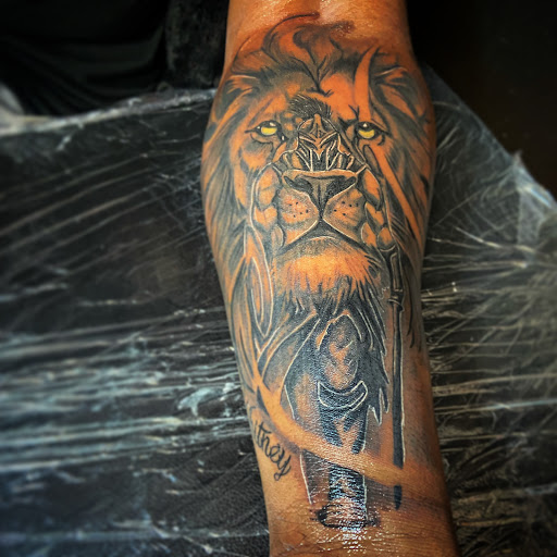 Explore black and grey sleeve tattoo ideas, creative tattoo ideas in Charlotte, available at BNI-Tattoos