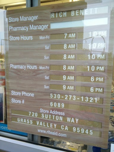 Pharmacy «Rite Aid», reviews and photos, 720 Sutton Way, Grass Valley, CA 95945, USA