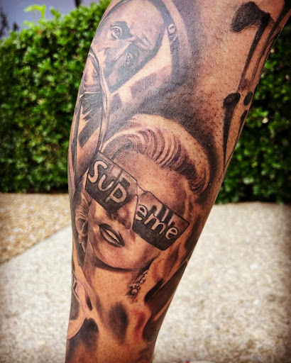 Explore cool leg tattoo ideas for guys, creative tattoo ideas in Dallas, available at Empire barbers & Ink