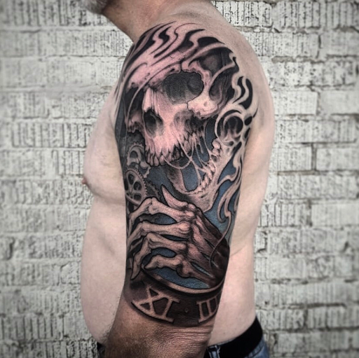 Explore gears of war tattoo ideas, creative tattoo ideas in Tulsa, available at Eleventh & Rockford Tattoo