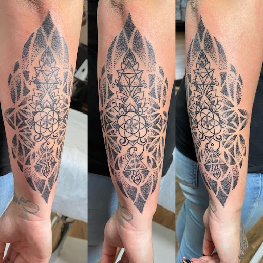 Explore collar tattoo ideas, creative tattoo ideas in Bethlehem, available at Studio 33 Piercings by Angi