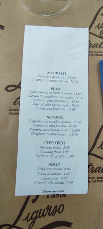 La Locanda del Pastaio à Sant'Antonio carte