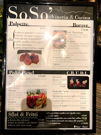 SoSo' Vineria&Cucina à Giovinazzo carte