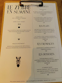 Restaurant Le Zèbre Bar and Kitchen à Le Puy-en-Velay - menu / carte