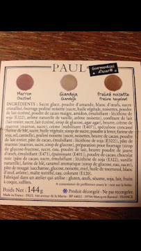 PAUL à Paris menu