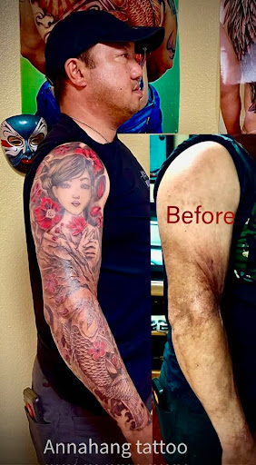 Explore orchid tattoo ideas, creative tattoo ideas in Garden Grove, available at Anna Hang Tattoo