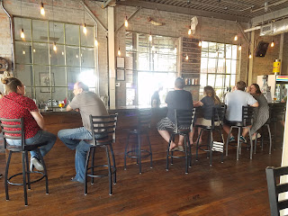 Brewing tanks in a taproom