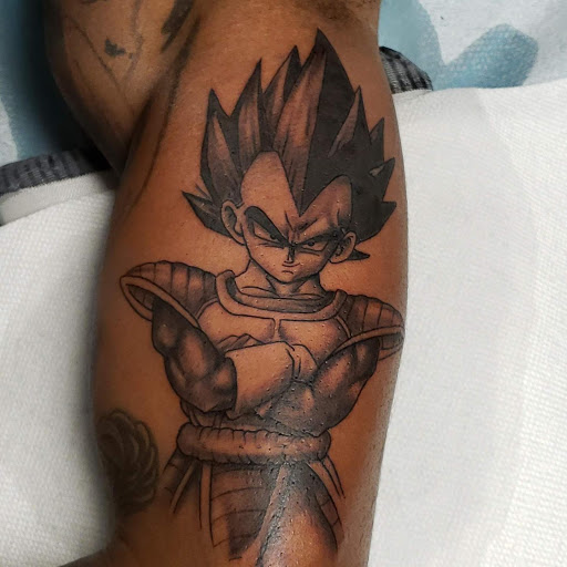 Explore dragonball tattoo ideas, creative tattoo ideas in Greensboro, available at Inkbiotics Tattoos and Piercings