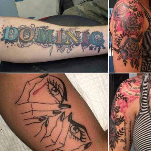 Explore crochet tattoo ideas, creative tattoo ideas in Elko, available at Custom Tattoos and Body Piercing Studio