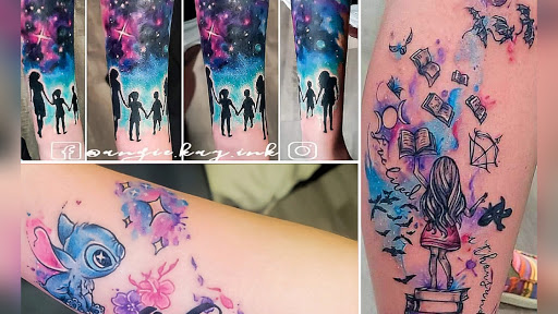 Explore jurassic park tattoo ideas, creative tattoo ideas in Casper, available at Luna & Lotus Amethyst Ink Angie Kay