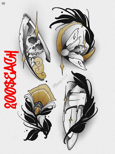 Explore red and black tattoo ideas, creative tattoo ideas in Angola, available at Hoodlum Ink