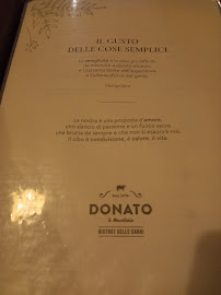 Donato il Macellaio - BISTROT DELLE CARNI à Salerno carte