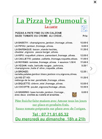 Menu du La pizza by dumoul's à Mercurol-Veaunes