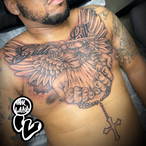 Explore tattoo chest ideas, creative tattoo ideas in Jonesboro, available at Unlimited Ink Studios