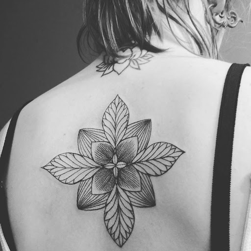 Explore blessed neck tattoo ideas, creative tattoo ideas in Saint Petersburg, available at Buku Tattoo Studio