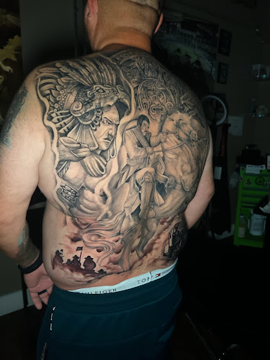 Explore chest tattoo ideas for females, creative tattoo ideas in Roanoke, available at Saint Cecilias Art Studio