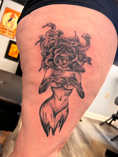 Explore stitches tattoo ideas, creative tattoo ideas in Greenfield, available at Tattoos In Time Studio