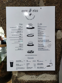 Menu / carte de Coco & Rico à Le Puy-en-Velay