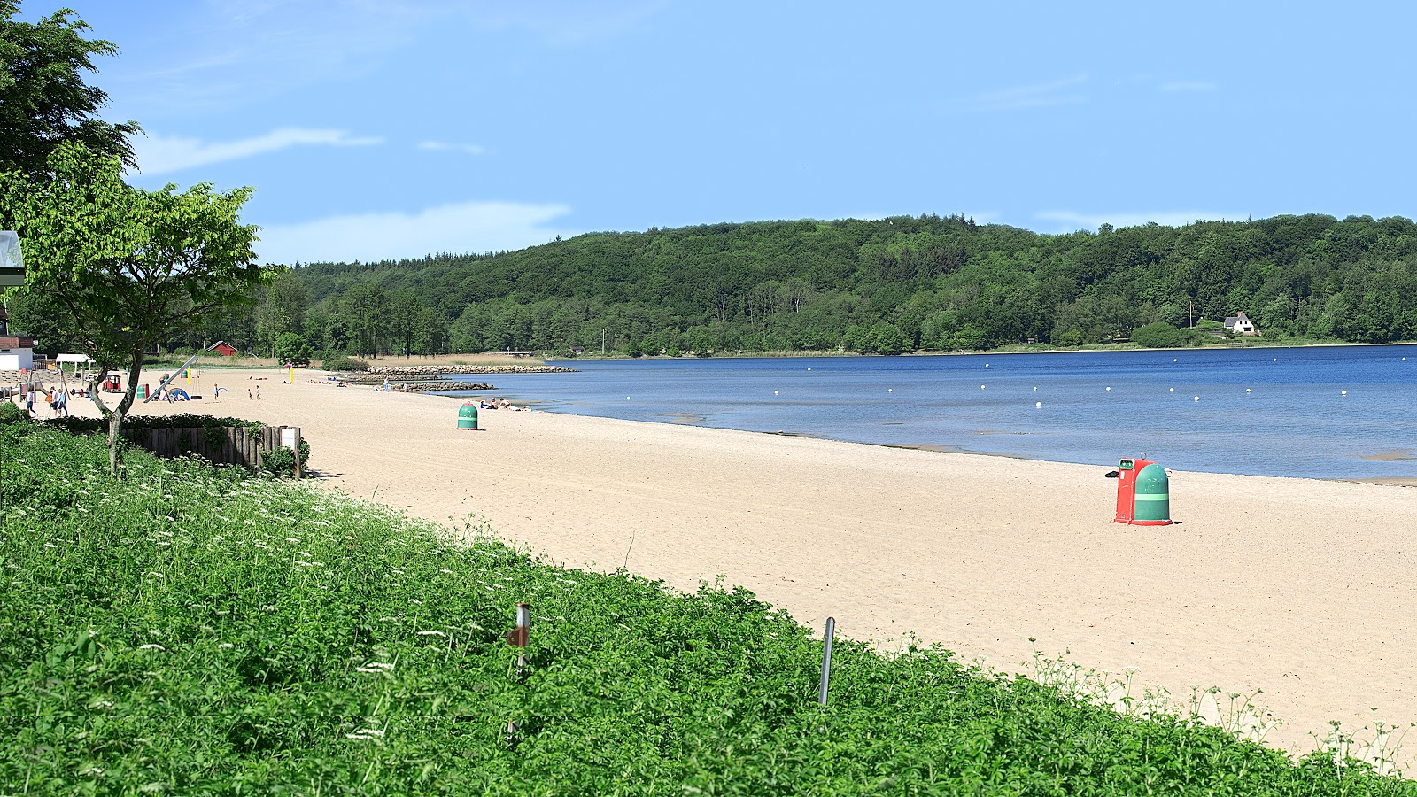 Foto von Wassersleben strand mit mittlere buchten