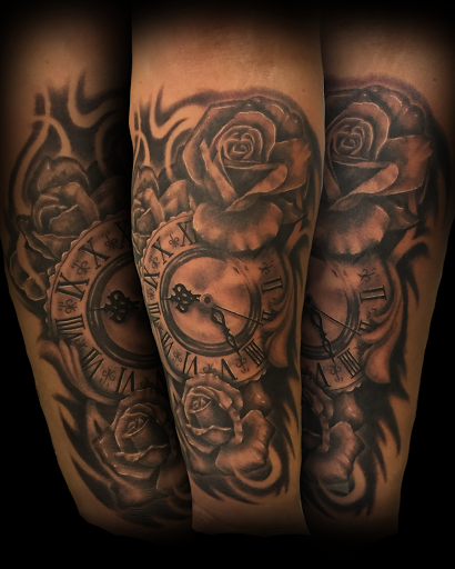 Explore thigh tattoo ideas male, creative tattoo ideas in Buford, available at Norsk Studios Tattoos & Piercings
