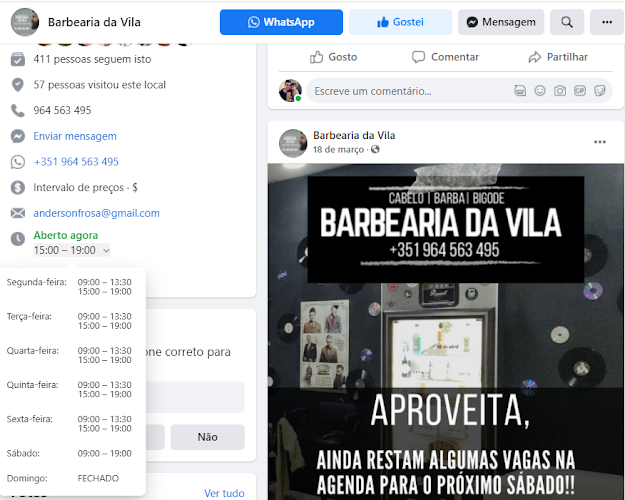 Avaliações doBarbearia da Vila (Moita) em Moita - Barbearia