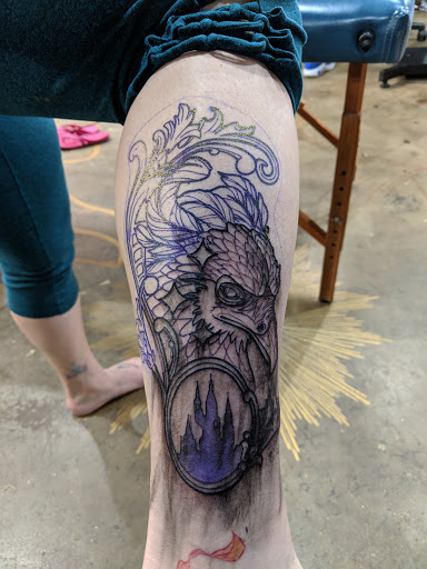 Explore mens space tattoo ideas, creative tattoo ideas in Raleigh, available at Triple Moon Tattoo