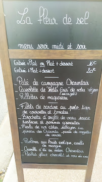 Menu du La Fleur de Sel à Châtelaillon-Plage