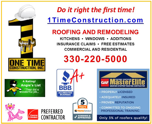 Roofing Contractor «One Time Construction, Inc.», reviews and photos, 1460 W 130th St Suite B, Brunswick, OH 44212, USA