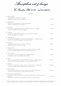 Menu / carte de Atmosphera Rest & Lounge à Palermo