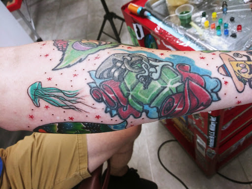 Explore mens shoulder tattoo ideas, creative tattoo ideas in Daytona Beach, available at Studio 21 Tattoo & Piercings Daytona Beach