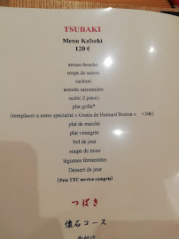Restaurant japonais authentique Komatsubaki Paris à Paris (la carte)