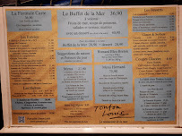 Restaurant de fruits de mer Tonton Louis à La Rochelle (le menu)