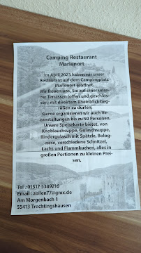 Menu / carte de Restaurant Marienort am Rhein à Trechtingshausen