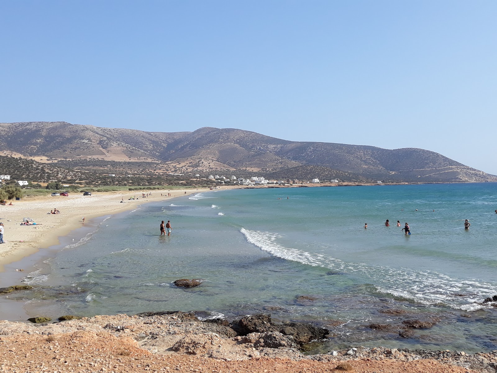 Agiassos Plajı'in fotoğrafı parlak ince kum yüzey ile