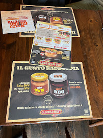 Restaurant de grillades à l'américaine Old Wild West à Beinasco (le menu)