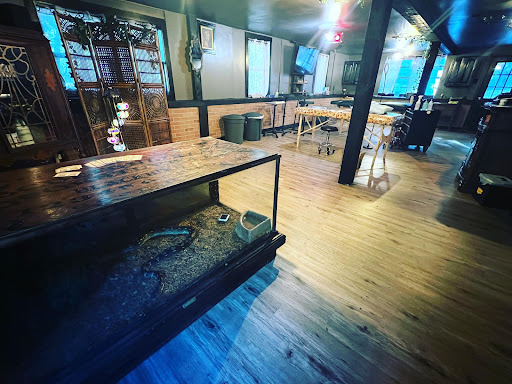 Explore lily flower tattoo ideas, creative tattoo ideas in Weare, available at Pine Tree Ink