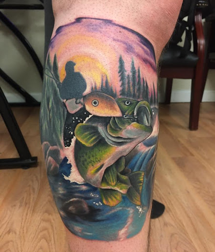 Explore outdoorsman tattoo ideas, creative tattoo ideas in Worcester, available at Hourglass Ink Tattoo Studio