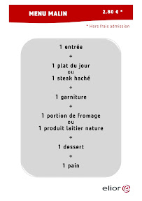 Menu du Restaurant Interentreprises à Sartrouville