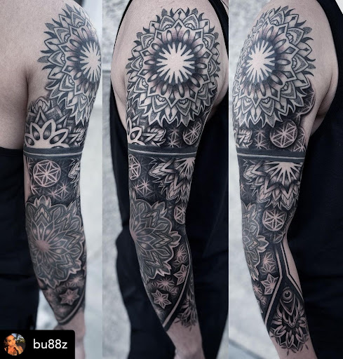 Explore batman sleeve tattoo ideas, creative tattoo ideas in Murrieta, available at Diamond City Tattoo & Piercing