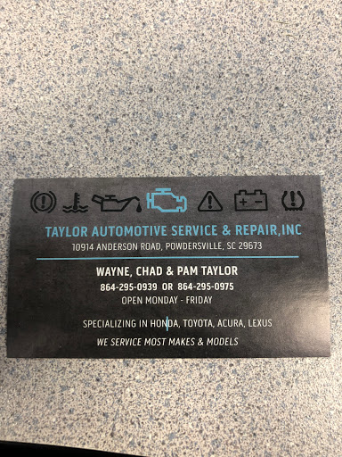 Auto Repair Shop «Taylor Automotive Service & Repair», reviews and photos, 10914 Anderson Rd, Powdersville, SC 29673, USA