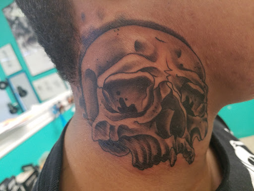 Explore wolf neck tattoo ideas, creative tattoo ideas in Colorado Springs, available at Empire Tattoo Co.