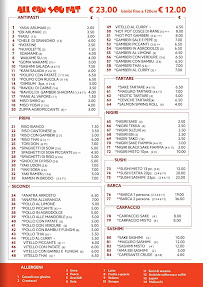 Menu / carte de Yoshi à Varese